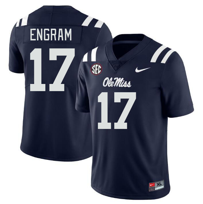 Ole Miss Rebels #17 Evan Engram College Football Jerseys Stitched Sale-Navy